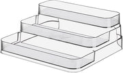 Acrylic Spice Rack, No Assembly Clear 3 Tier Condiment Bottle Shelf Vanity Organizer for Cabinet Kitchen Bathroom (1pcs)