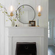 Gold Bathroom Wall Sconces Set of 2, Modern Sconces Wall Lighting Vanity Light Fixtures with Opal White Glass Shade, Brushed Brass Wall Lights for Mirror Living Room Bedroom Hallway Kitchen Stairs
