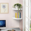 ZGZD Corner Shelf Invisible Wall Mounted Shelves Radial Shape Perfect for Bedroom Bathroom Living Room Kitchen Set of 2 White