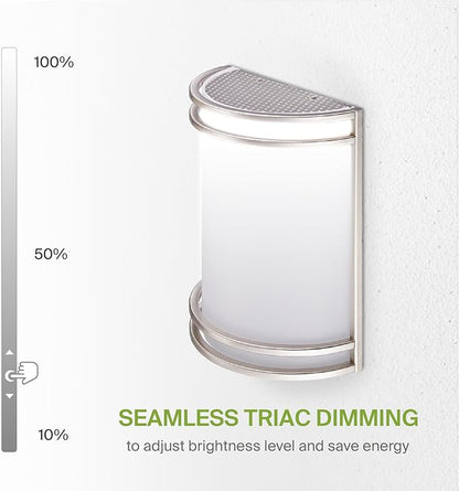 ASD LED Indoor Wall Mount Light Fixture - 10 Inch 15W Modern Interior Brushed Nickel Dimmable Wall Sconce Light - ETL 3000K 4000K 5000K Adjustable - Hallway, Bedroom LED Wall Lights