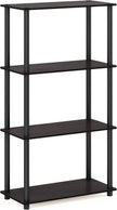 Furinno Turn-N-Tube 4-Tier Multipurpose Shelf Display Rack, Round Tubes, Dark Walnut