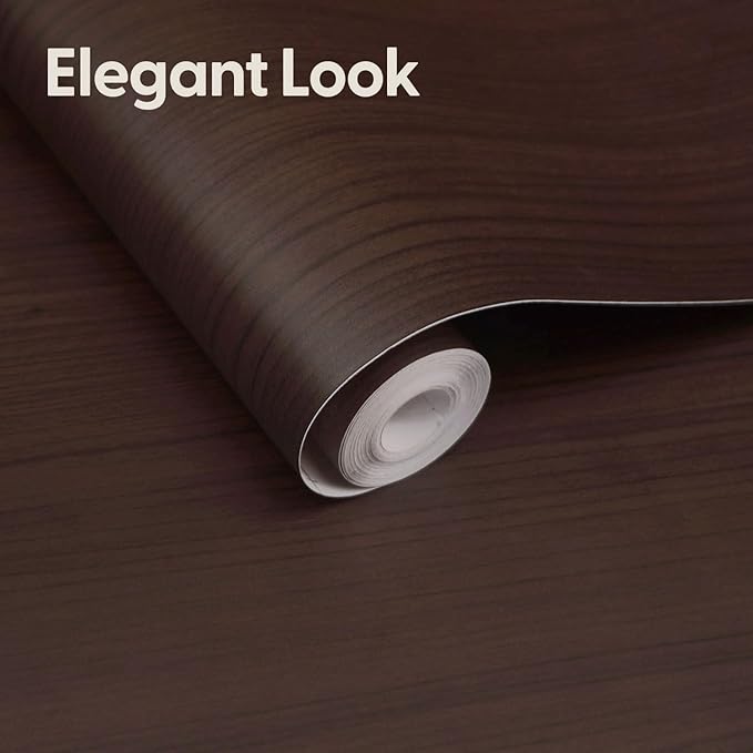 Deep Espresso Dark Walnut Wood Contact Paper - 17.3