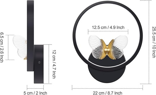 XEYOU 16W Modern Wall Sconce Lighting Indoor LED Creative Wall Light Fixture Butterfly Shape Decoration Wall Lamp for Living Room Bedroom Stair Corridor
