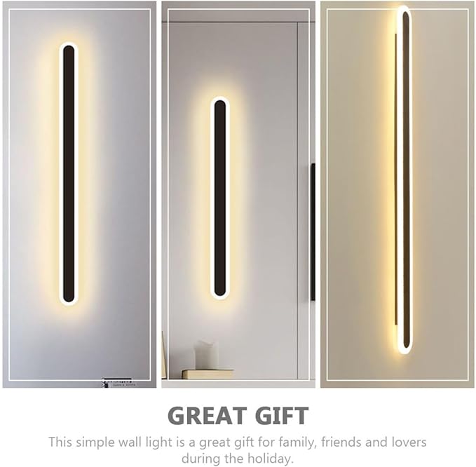 Minimalist Modern Wall Light Black Frame LED Bedroom Wall Lamp for Living Hallway Staircase Iron Material Nordic Style Decorative Indoor Fixture with Warm Light