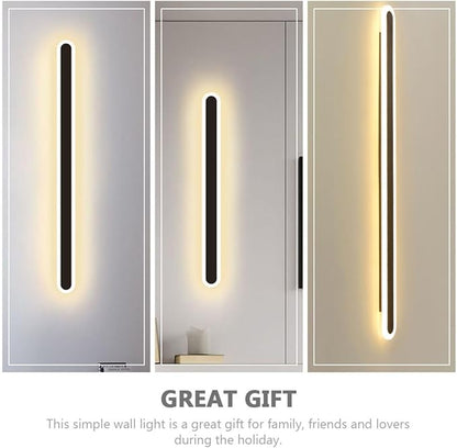 Minimalist Modern Wall Light Black Frame LED Bedroom Wall Lamp for Living Hallway Staircase Iron Material Nordic Style Decorative Indoor Fixture with Warm Light
