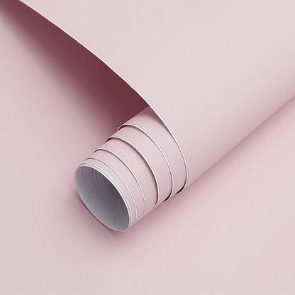 HeloHo Solid Light Pink Wallpaper 394"X15.7" Matte Textured Contact Wallpaper Peel and Stick Modern Self Adhesive Removable Wallpaper Waterproof Paper for Living Room Bedroom Decor