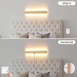 Modern Plug in Wall Sconces, 23.6 inch Faux Wood Texture Finish LED Long Wall Lights, 12W Warm White 3000K Acrylic Indoor Wall lamp,with 59