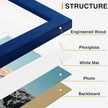 Vittanly Picture Frames Set of 10, Picture Frames Collage Wall Decor with Two 8x10, Four 5x7 and Four 4x6 Photo Frames, Gallery Wall Frame Set for Wall or Tabletop Display, Blue, Brown and White