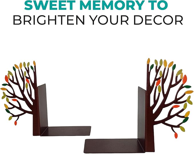 Tree Book Holder – Steel with Epoxy Paint and Creative Design – Organization and Style for Your Books – Matte Black – Geguton