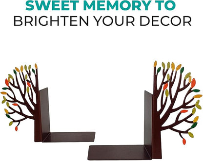 Tree Book Holder – Steel with Epoxy Paint and Creative Design – Organization and Style for Your Books – Matte Black – Geguton