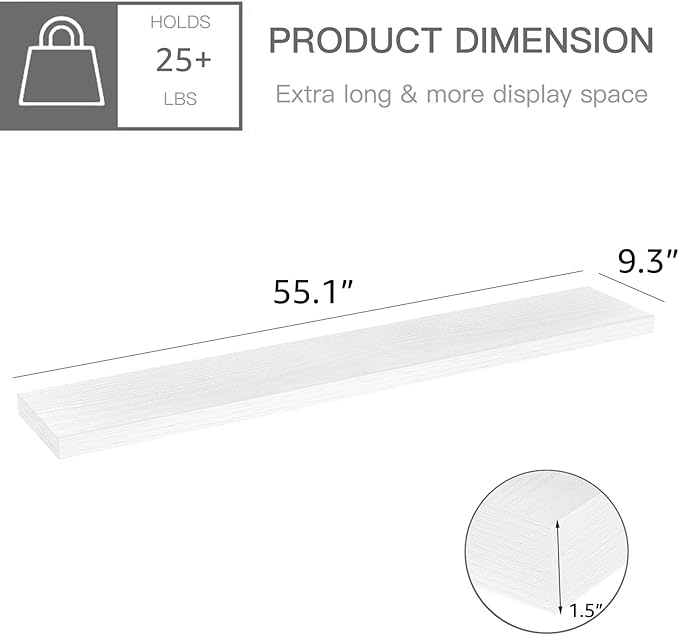QEEIG Floating Shelves for Wall 55.1