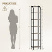 Bookshelf Bookcase Narrow Bookcase Shelf Organizer with Steel Frame for Study Living Room Bedroom Kitchen Home Office Industrial Bookshelf 6-Tier Greige BC56005B