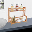 Ufine 2 Tier Bamboo Spice Rack Organizer Kitchen Countertop Storage Shelf Free Standing Holder Under Cabinet Bathroom for Various Bottles, Jars, Space Saving
