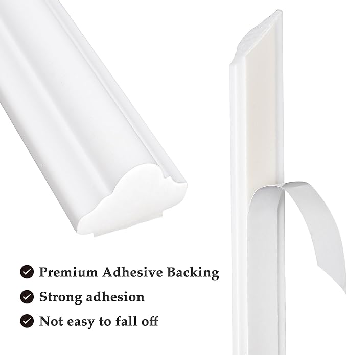3 Sets Peel and Stick Molding Trim for Walls, Pre-Cut Wainscoting Panels 54x24 Inch Peel and Stick Wall Molding Kit, Self Adhesive Molding Trim for Walls, Home Renovation, White