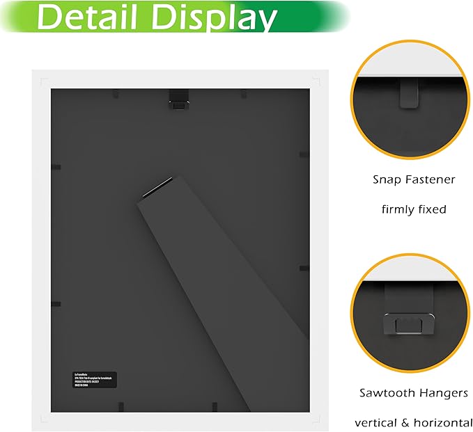 FrameWorks 8x10 mat to 5x7 Classic Wooden Picture Frames Tempered Glass/White / 6-Pack