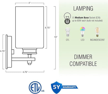 Kira Home Phoebe 10" Modern Wall Sconce/Vanity Light + Clear Hammered Glass Shade, Cool Brass Finish