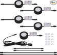 LUMILAND Wired LED Puck Lights (2.7Wx5) Plug-in Lighting Natural White (4000K), LED Cabinet Light for Kitchen Can Be Surface Mount or Recess Mount, Black