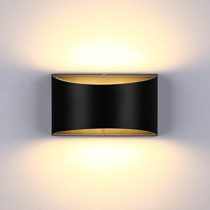 Lightess LED Wall Sconce Light Indoor Dimmable Wall Lights Modern 12W Hallway Wall Lighting for Living Room Bedroom Stair, Warm White