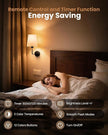 Wireless Wall Sconces Set of 2 Battery Operated, Black Wall Light Rechargeable with 5200mAh RGB Dimmable Flash Mode Led Bulb and Remote Timer, Cordless Wall Lamp Decor for Bedroom Living Room Hallway