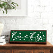 St Patricks Day Decoration, Happy St. Patrick's Day Wooden Wall Art, Lucky Shamrocks Decoration, Rustic Farmhouse Decor for Shelf, Home Decor, Irish Gift for Women Men 9.5x3.1x1 inches