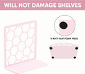 GEOMOD Geometric Honeycomb Pink Metal Bookends Decorative - Tall Sturdy Book Ends for Shelves - Modern Heavy Duty Bookend Stopper - Office or Home Book Shelf Book Holder - 6x3.25x6.25 Inches - 1 Pair