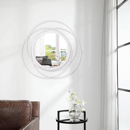 24 Inches Decorative Wall Round Mirror for Home Decor for Living Room, Bathroom, Bedroom, Washrooms Modern Circle Mirror with Metal Frame