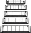 CRUGLA Black Floating Shelves Wall Mounted Set of 5, Hanging Wall Shelf with Rail for Bathroom, Bedroom, Living Room, Kitchen