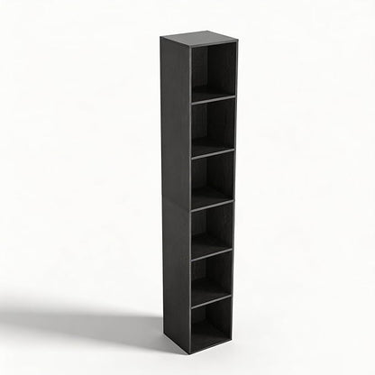 6 Cube Storage Organizer, 6 Tier Cube Low Bookcase Freestanding Storage Display Organizer, Six-Cubes Open Shelf Bookshelf for Home Office (Black, 6-Cube)