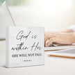 Christian Desk Decor Bible Verses Religious Gifts for Women Her, Inspirational God Is Within Her Psalm 46:5 Wooden Sign Farmhouse Christian Decorations for Home Office Desk Shelf Table