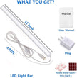 Under Cabinet Light, 12 Inch Plug in LED Closet Light with Memory Function, Cold White 6000K, Super Slim Dimmable Workbench,Under Counter Lights for Kitchen