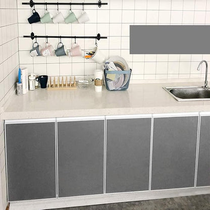 Livelynine 15.8x197 Light Grey Contact Paper Peel and Stick for Cabinets Rental Friendly Kitchen Cabinet Wallpaper Adhesive Vinyl Wrap Gray Desk Cover Removable Wall Paper Modern Bedroom Bathroom