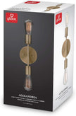 Globe Electric 2-Light Vanity Light, Matte Brass, Open Socket, Horizontal Vertical Mount, Glam Bathroom Lighting, 51736