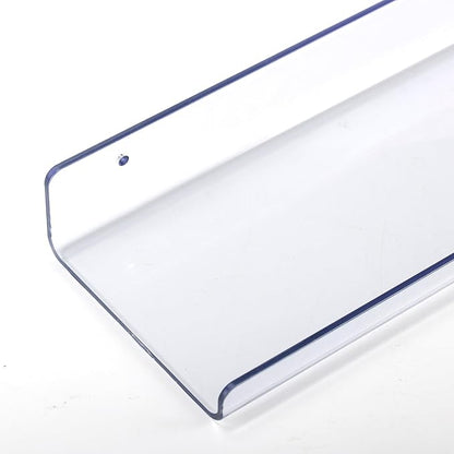 MEBRUDY Clear Acrylic Shelves Pack of 7, 15 inch Floating Wall Shelf for Bookshelves, Bathroom, Bedroom, Living Room, Kitchen Storage, Organization