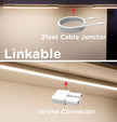 Under Cabinet Lighting Plug in 24in 1Pack AC120V 3CCT 3000/4000/5000K, Super Bright,Linkable Under Counter Lights for Kitchen, Ultra Slim LED Cabinet Light,ETL White