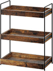 Bathroom Counter Organizer, 3-Tier Wood Spice Rack Organizer for Kitchen Counter, Vanity Skincare Organizers Shelf for Bathroom Storage Organization, Rustic Brown