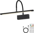 JOOSENLUX Wireless Picture Light with Remote Control Battery Powered Art Light 15.75 Inch Black Gallery Light Dimmable and Timer Function for Pictures, Display, Artwork, Gallery