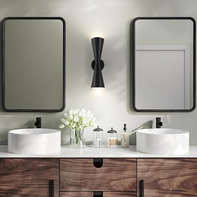Wall Sconce Bathroom Sconces Lighting, 13 inch Black Modern Sconces Up Down Lights Wall Decor Indoor Wall Light Fixtures for Living Room Hallway Staircase Bedroom Hardwired