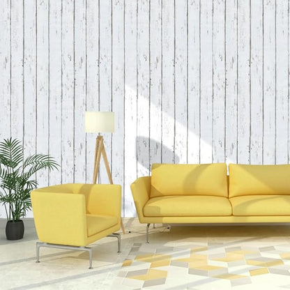Orgrimmar 236" x 17.8" Wood Peel and Stick Wallpaper Self-Adhesive Removable Wallpaper Covering Decorative Stick Film Vintage White Wood Panel Vinyl Decal Roll