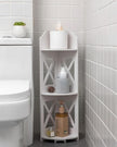 Corner Shelf Stand, Storage Organizer Great for Bathroom, Corner Shelf Perfect for Small Space,Waterproof Stand Also Use for Toilet Paper Stand,White