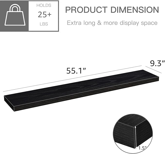 QEEIG Floating Shelves for Wall 55.1