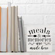 Meals and Memories Are Made Here Wood Box Sign Desk Decor for Kitchen Counter Farmhouse Shelf Cubicle, Funny Kitchen Wooden Box Decorative Signs 5.1x5.1 Inch