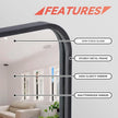 ZenStyle 2 Packs Wall Mount Mirror for Bathroom, 24 x 36 Inch Black Metal Framed Rounded Corner Rectangular Mirror with Peaked Trim for Entryways, Living Rooms, Bathrooms