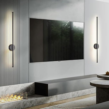 Nordic LED Linear Wall Sconce - Minimalist Aluminum Light for Living Room, Bedroom, and More(Black,120cm)