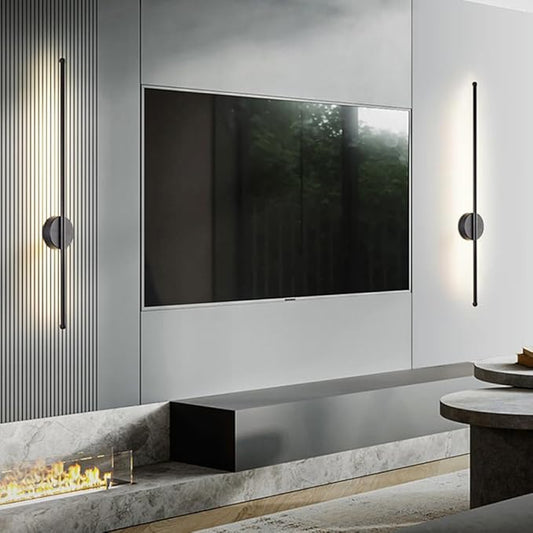 Nordic LED Linear Wall Sconce - Minimalist Aluminum Light for Living Room, Bedroom, and More(Black,120cm)