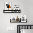 Gneric Floating Shelves for Wall, Black Nursery Book Shelves 2 Pack, 23.6 inch Kids Bookshelf, Wall Shelves for Living Room Bedroom Decor,Kitchen Spice Rack,Bathroom Storage Rack