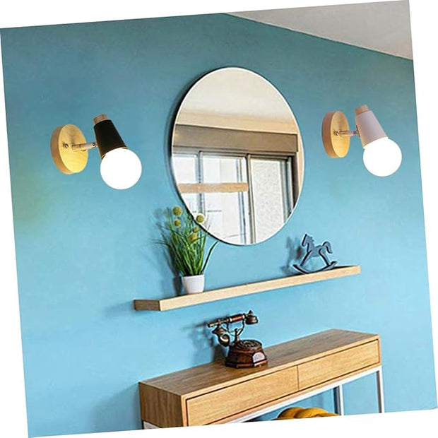 Minimalist Wall Lamp Solid Wood Design for Loft and Restaurant Decor Modern White Wall Light Without Bulb for Bedroom and Room