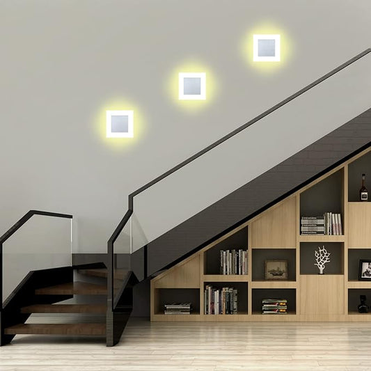Kawell Modern 10W LED Wall Sconces Indoor LED Wall Light Square Acrylic LED Wall Lamp Minimalists LED Wall Light Sconce for Bedroom Living Room Stairwell Hallway Lounge, Natural White