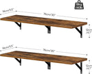 HOOBRO Floating Shelves, 30 Inch Wall Shelf Set of 2, Wall-Mounted Storage Shelves, Retro Hanging Shelf with Metal Frame, for Living Room, Bedroom, Bathroom, Kitchen, Rustic Brown and Black BF24BJ01