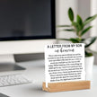 Memorial Gifts Acrylic Sign with Wooden Stand, Remembrance Condolence for Loss of Loved One, A Letter From My Son In Heaven Table Decor Bereavement Gift, Sympathy Gifts for Loss of Loved One Son