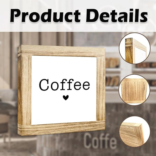 Coffee Bar Station Decor Sign Minimalist Coffees Plaque Handcrafted Wooden Wall Decor Rustic Cafe Style Sign For Home Kitchen Office Bar Wooden Cafe Decoration Ideal Coffee Lover Gift 5.9x5.9 Inch